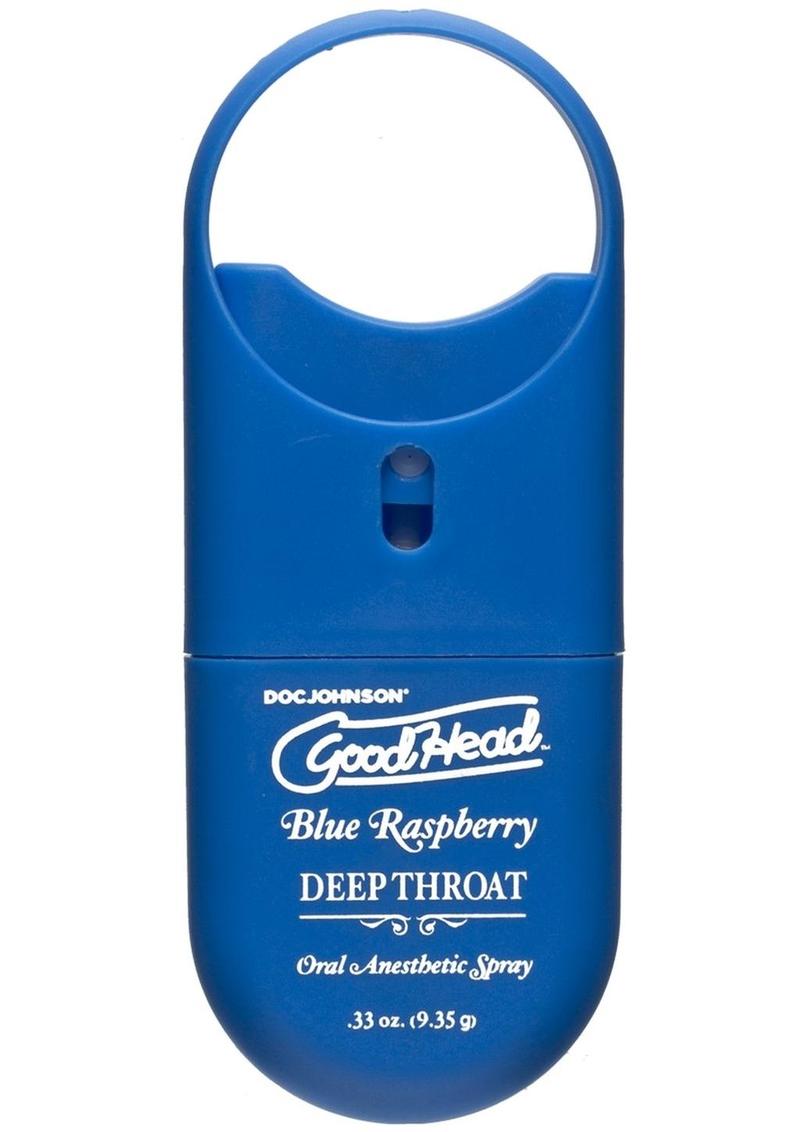 Goodhead Deep Throat To-Go Oral Anesthetic Spray Blue Raspberry - .33oz
Blue Raspberry GoodHead Deep Throat Spray, mild numbing agent, pocket-sized, gag reflex relief, and fresh breath enhancer.
Keywords: Deep Throat Spray, Blue Raspberry, throat desensitizer, numbing spray, gag reflex relief, travel-friendly, fresh breath, easy-to-use, made in America, Benzocaine 5%, oral intimacy enhancer.