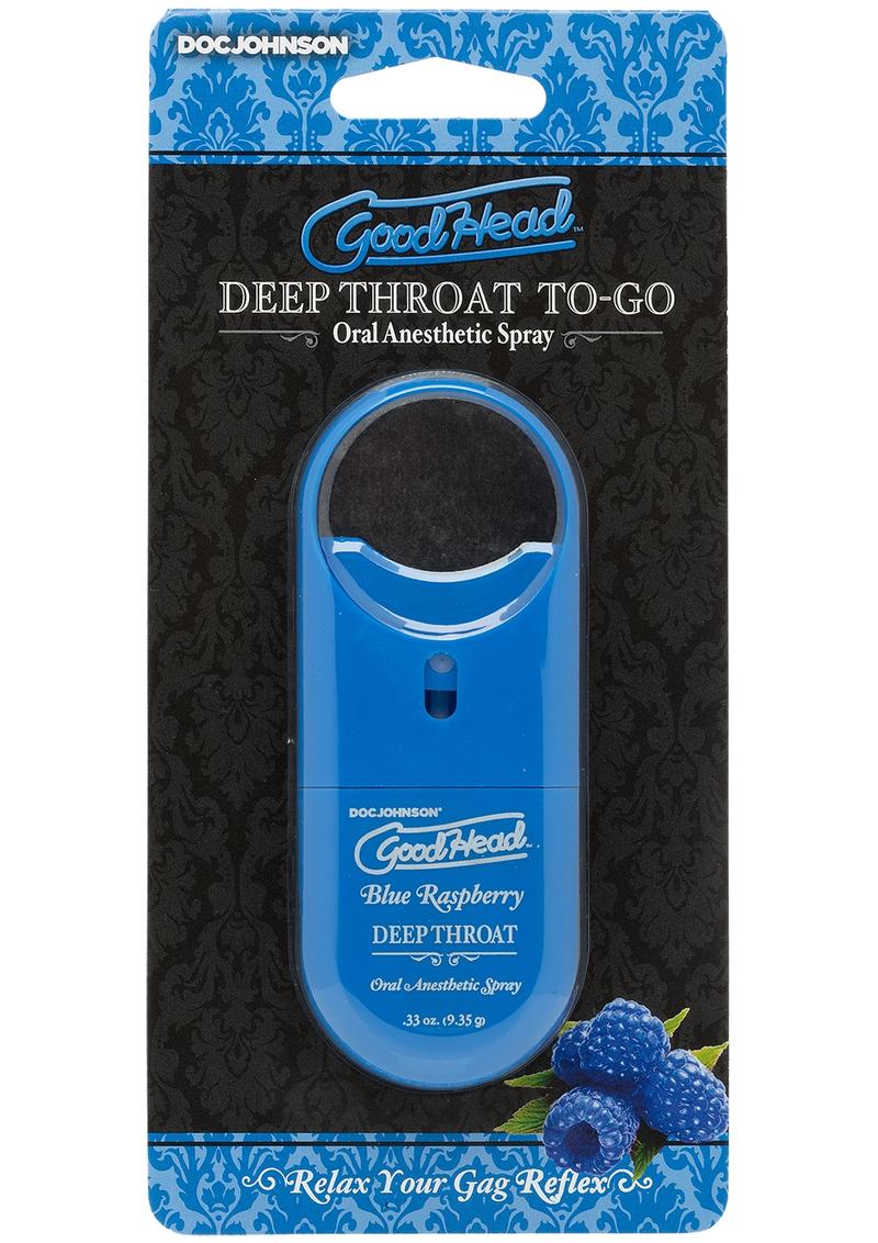 Goodhead Deep Throat To-Go Oral Anesthetic Spray Blue Raspberry - .33oz
Blue Raspberry GoodHead Deep Throat Spray, mild numbing agent, pocket-sized, gag reflex relief, and fresh breath enhancer.
Keywords: Deep Throat Spray, Blue Raspberry, throat desensitizer, numbing spray, gag reflex relief, travel-friendly, fresh breath, easy-to-use, made in America, Benzocaine 5%, oral intimacy enhancer.