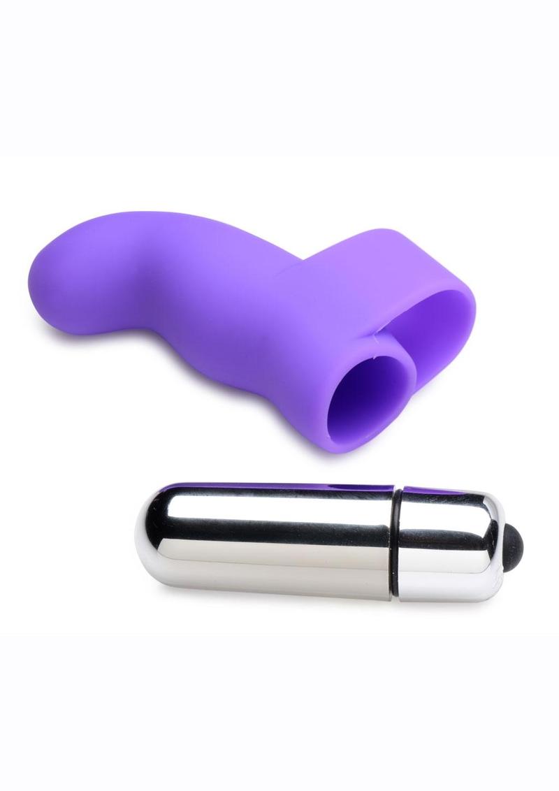 Compact G-spot finger vibrator with ribbed silicone sleeve, powerful bullet vibe, ergonomic design, and waterproof functionality.

Finger Vibe, mini finger vibrator, G-spot stimulation, ribbed silicone vibe, compact vibrator, waterproof finger vibe, travel-ready vibrator, phthalate-free vibrator, Curve Novelties vibrator, powerful bullet vibe.