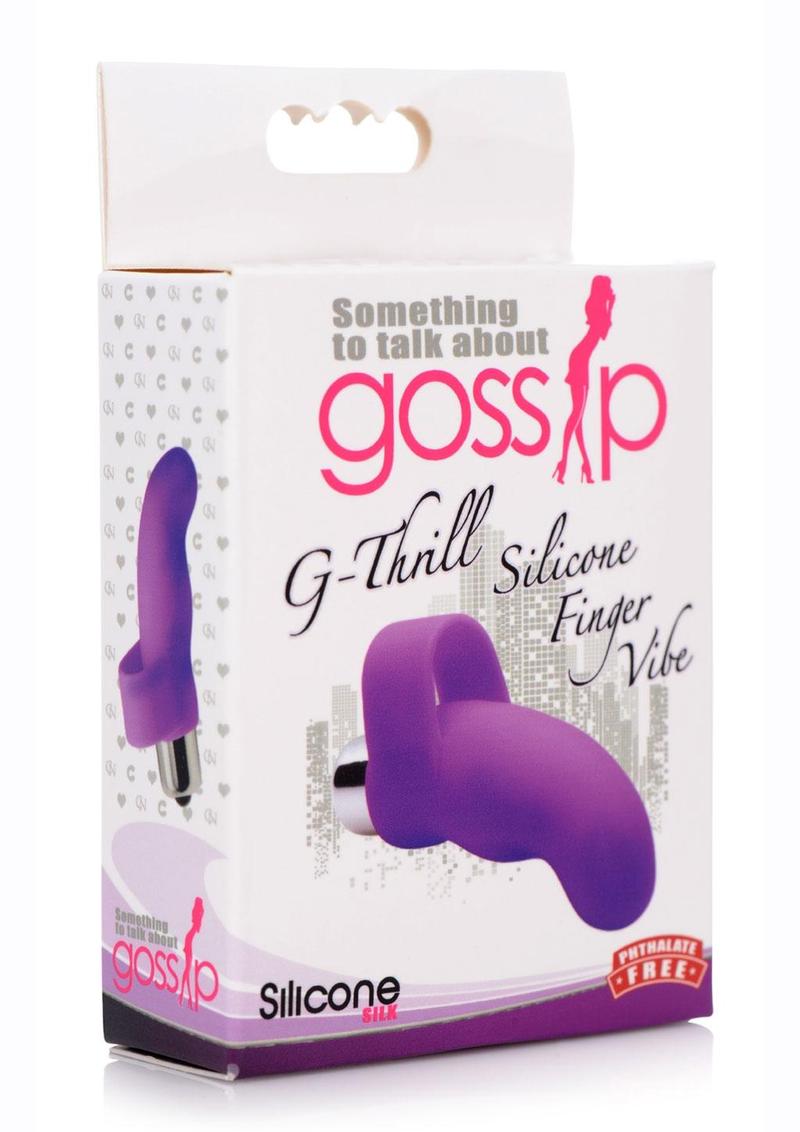 Gossip G-Thrill Silicone Finger Vibrator with Full Size Bullet - Purple