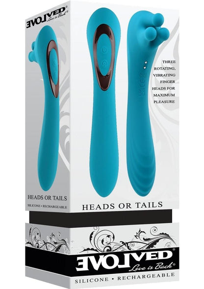 Heads Or Tails Dual Ended Wand with 3 Twirling Vibrating Fingers | Evolved