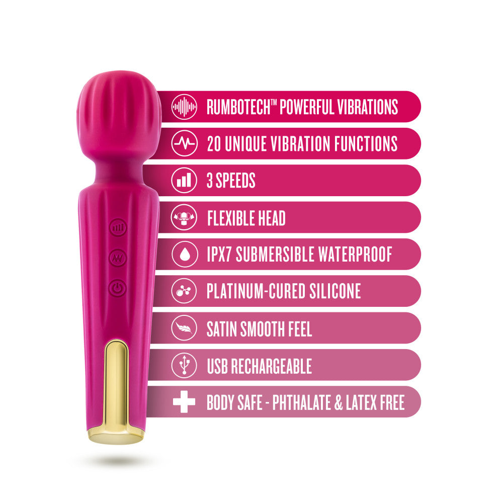 Allana Velvet 20 Function Vibrating Massage Wand With RumboTech™ | Blush