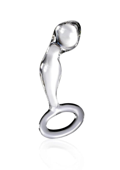 Icicles No 46 Glass Anal P-Spot Plug - Clear 
Icicles No. 46, glass anal plug, P-spot stimulation plug, hand-blown glass plug, hypoallergenic anal toy, temperature play plug, ringed base glass plug, body-safe glass dildo, dishwasher-safe plug, luxury glass anal massager