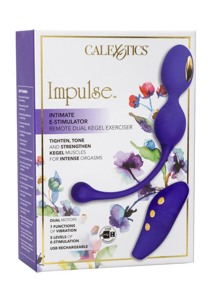 Impulse™ Intimate E-Stimulator Remote Dual Kegel Exerciser with vibrations, electro-stimulation, and wireless remote control.

dual Kegel exerciser, electro-stimulation Kegel device, remote control Kegel toy, vibrating Kegel exerciser, waterproof Kegel exerciser, pelvic floor strengthening device, USB rechargeable Kegel exerciser, body-safe electro Kegel, wireless Kegel exerciser.