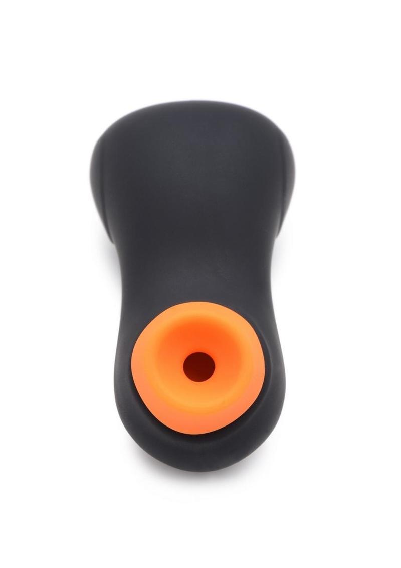 Compact clit stimulator shaped like a duck, available in Black, Pink, or Yellow, featuring 7 suction intensities, premium silicone material, and waterproof design.
Sucky Ducky, clit stimulator, waterproof clitoral toy, rechargeable clit sucker, 7 suction intensities, premium silicone vibrator, playful clit stimulator, bath-safe vibrator, novelty sex toy, Shegasm clit toy.