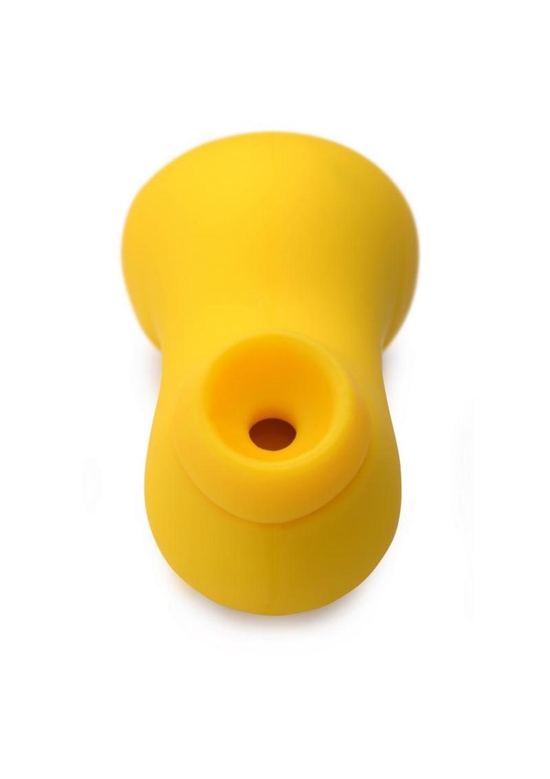 Inmi Shegasm Sucky Ducky Silicone Rechargeable Clitoral Stimulator - Yellow Compact clit stimulator shaped like a duck, available in Black, Pink, or Yellow, featuring 7 suction intensities, premium silicone material, and waterproof design.
Sucky Ducky, clit stimulator, waterproof clitoral toy, rechargeable clit sucker, 7 suction intensities, premium silicone vibrator, playful clit stimulator, bath-safe vibrator, novelty sex toy, Shegasm clit toy.