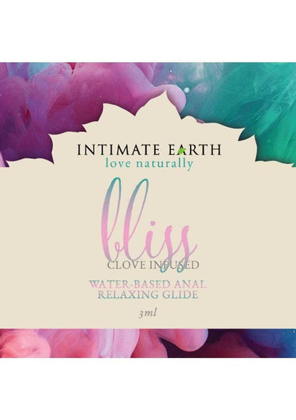 Intimate Earth Bliss Anal Relaxing Water Based Glide - 3ml Foil intimate earth love naturally bliss clove infused water based anal relaxing glide vegan 