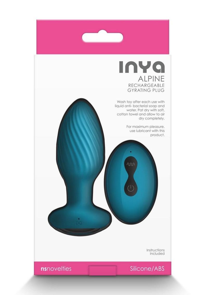 Inya Alpine Rechargeable Silicone Anal Plug with Remote Control - Teal