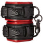 Sportsheets Saffron Cuffs in bright scarlet vegan leather with soft inner lining, adjustable straps, and durable design for BDSM play