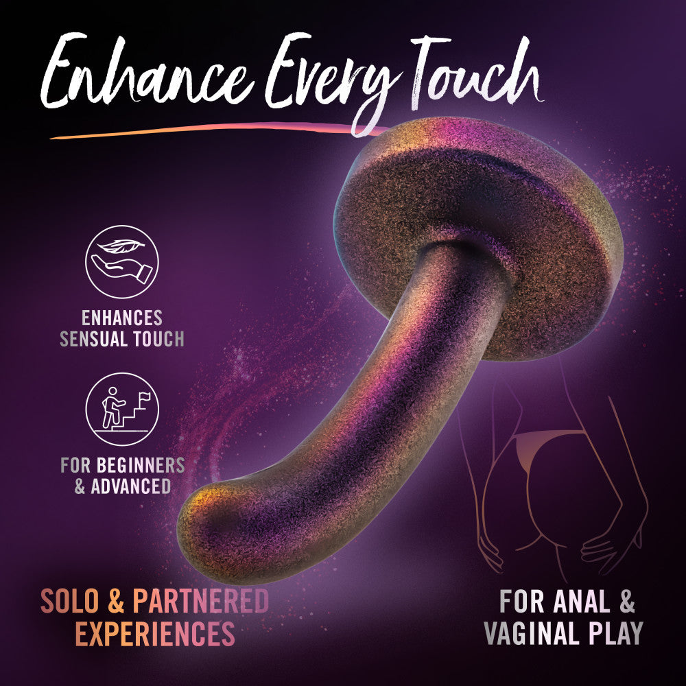 A shimmering purple strap-on-compatible dildo with a curved design, made from body-safe silicone for comfortable, beginner-friendly play.
Keywords: Temptasia Surrender Peg, beginner pegging dildo, harness compatible, Puria silicone dildo, UltraSilk finish, G-spot stimulation, strap-on play, purple dildo, body-safe silicone, slim dildo, beginner-friendly dildo