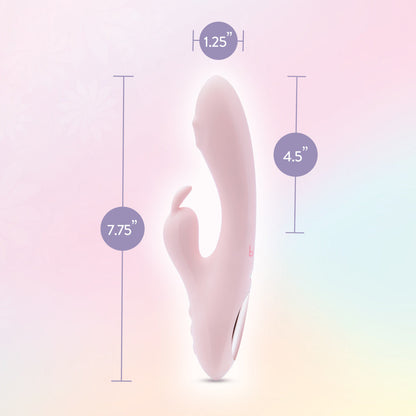 Pink rabbit vibrator with 10 vibration modes, 3-speed rotating G-spot massager, and waterproof silicone design. 
Keywords: rabbit vibrator, dual vibration modes, 360° rotating massager, G-spot vibrator, clitoral stimulator, waterproof vibrator, platinum-cured silicone, body-safe vibrator, USB rechargeable, pink vibrator, non-porous, IPX7 waterproof