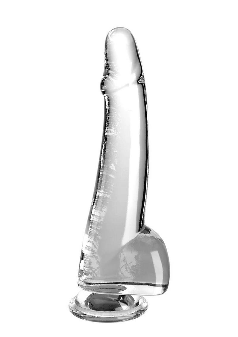 King Cock Clear Dildo with Balls - Clear - 10in