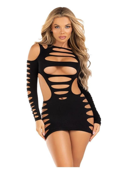 Opaque Shredded Cut-Out Mini Dress | Leg Avenue