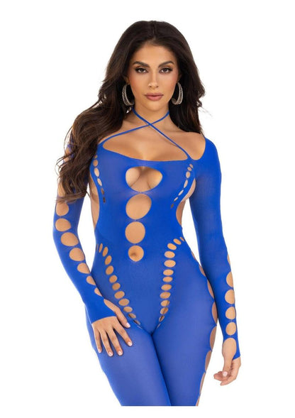 Seamless Opaque Cut-Out Footless Bodystocking | Leg Avenue