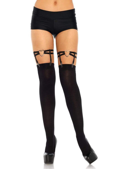 Dual Strap Elastic Garter Suspender with Heart | Leg Avenue