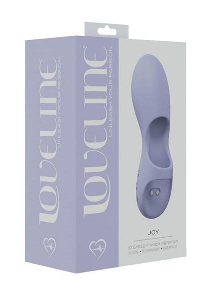 Loveline Joy Rechargeable Finger Vibe - Lavender Loveline Joy Finger Vibrator in Hot Pink, Teal Blue, or Lavender, with 10,000 RPM motor, 10 vibration modes, ergonomic silicone design, and USB magnetic recharging.

finger vibrator, Loveline Joy vibrator, 10 vibration modes vibrator, ergonomic silicone vibrator, waterproof finger stimulator, USB rechargeable vibrator, Hot Pink vibrator, Teal Blue vibrator, Lavender finger vibrator, clitoral stimulator.