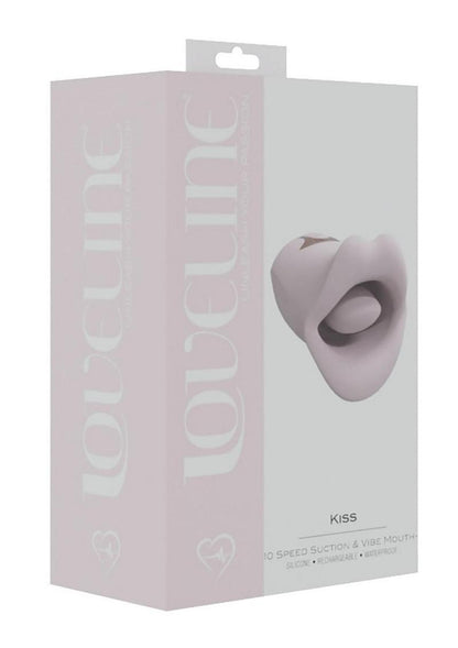 Loveline Kiss 10 Speed Silicone Rechargeable Suction and Vibrating Mouth - Pink Kiss Vibe clitoral stimulator with 10 modes, dual motors, body-safe silicone, waterproof design, and magnetic rechargeable feature. Keywords: clitoral stimulator, Kiss Vibe, dual motors, 10 modes, whisper-quiet vibrator, body-safe silicone, waterproof sex toy, rechargeable vibrator, magnetic charging vibrator, phthalate-free toy.