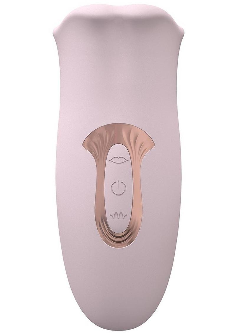 Loveline Kiss 10 Speed Silicone Rechargeable Suction and Vibrating Mouth - Pink Kiss Vibe clitoral stimulator with 10 modes, dual motors, body-safe silicone, waterproof design, and magnetic rechargeable feature. Keywords: clitoral stimulator, Kiss Vibe, dual motors, 10 modes, whisper-quiet vibrator, body-safe silicone, waterproof sex toy, rechargeable vibrator, magnetic charging vibrator, phthalate-free toy.