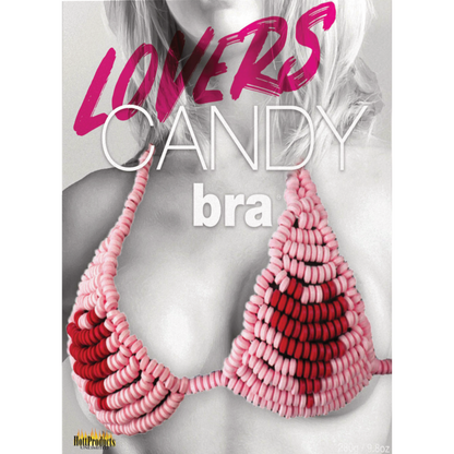 Edible candy heart bra with a romantic design, one-size-fits-all, fun and sweet treat for lovers.

Lover's Candy Bra, edible lingerie, candy heart bra, romantic candy lingerie, one-size-fits-all candy bra, flirty candy bra, Hott Products candy, sweet edible lingerie, Valentine’s Day candy bra, romantic edible treat.