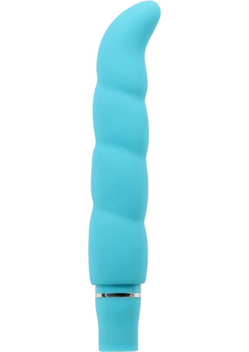 Luxe Purity G Silicone G-Spot Vibrator - Aqua/Blue Purity G Vibrator with ergonomic G-spot curve, 10 vibrating functions, and satin-smooth silicone, available in Blue Aqua, Purple Periwinkle, or Hot Pink.

G-spot vibrator, 10-function silicone vibrator, waterproof G-spot toy, satin-smooth vibrator, ergonomic G-spot curve, body-safe G-spot vibrator, colorful waterproof vibrator, Purity G 5-year warranty.