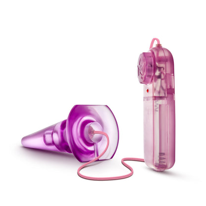 B Yours Basic Pleaser Vibrating Anal Plug, beginner-friendly, adjustable speeds, splashproof, PVC, available in blue and pink.
Keywords: vibrating anal plug, beginner anal toy, adjustable-speed anal plug, remote-control anal plug, waterproof anal plug, non-porous PVC plug, body-safe anal plug, blue vibrating anal plug, pink vibrating anal plug, anal plug for beginners.