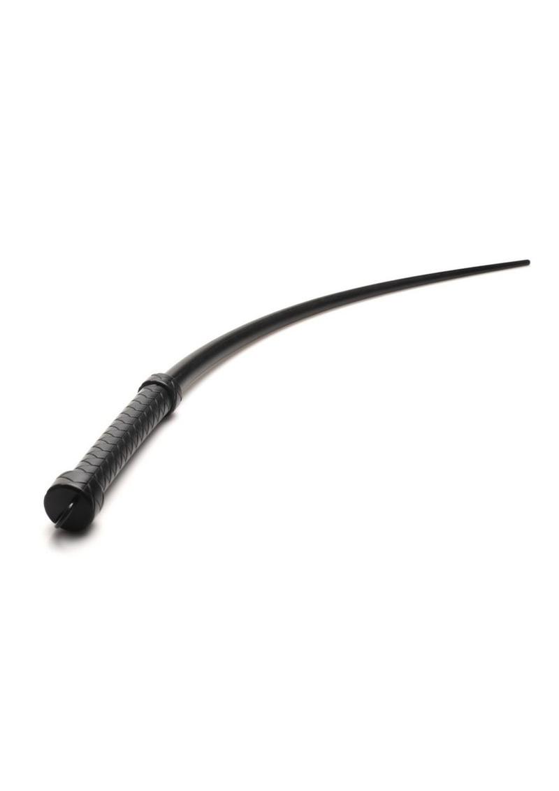 Master Series Viper Tail Silicone Whip - Black A sleek Viper Tail Silicone Whip featuring a red or black tapered tail and cross-hatch handle for precision impact play.

