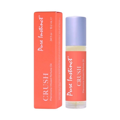 Pheromone-infused roll-on perfume with citrus, florals, amber, and musk for a unique, unisex fragrance.

pheromone-infused perfume, unisex fragrance, citrus perfume, amber and musk scent, roll-on perfume, floral fragrance, cashmere musk, travel-friendly perfume, day-to-night fragrance, Pure Instinct Crush, USA-made perfume, romantic fragrance, signature scent.