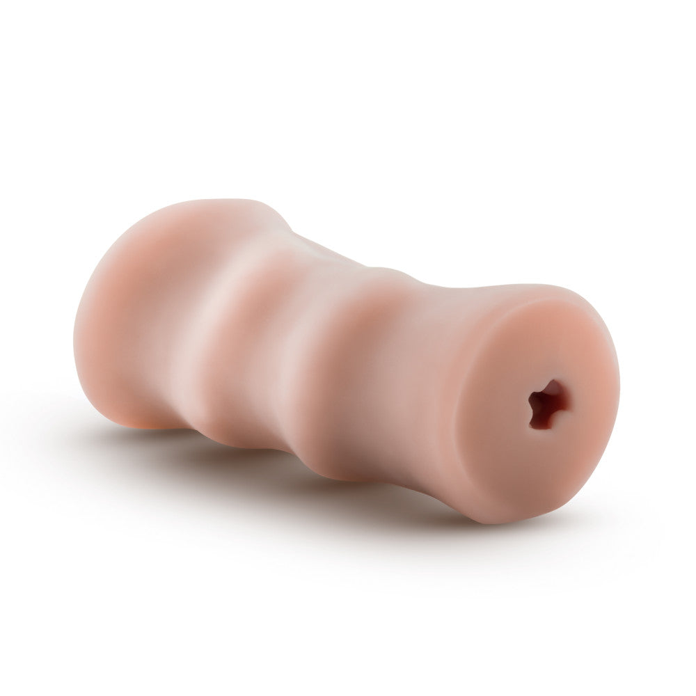 X5 Men By Blush Ass Vanilla Stroker, realistic stroker, ultra-soft X5 Plus material, ribbed masturbator, open-ended stroker, palm-sized ass stroker, compact stroker, water-based lube safe stroker, silicone-based lube stroker, body-safe masturbator, snug fit stroker, lifelike stroker, Blush stroker, medusas, medusasroc, medusas rochester, rochester, rochester, ny, solo play stroker, easy-to-clean stroker