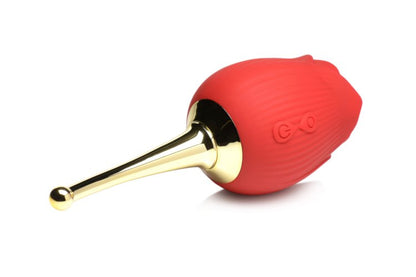 Red rose clit-sucking vibrator with 10 modes, vibrating golden stem, butterfly teaser, waterproof, rechargeable, body-safe silicone.

rose clit-sucking vibrator, clitoral suction toy, rose vibrator with stem, butterfly teaser vibrator, 10 suction modes, pinpoint vibration, waterproof rose toy, rechargeable vibrator, phthalate-free silicone, luxury clit stimulator.