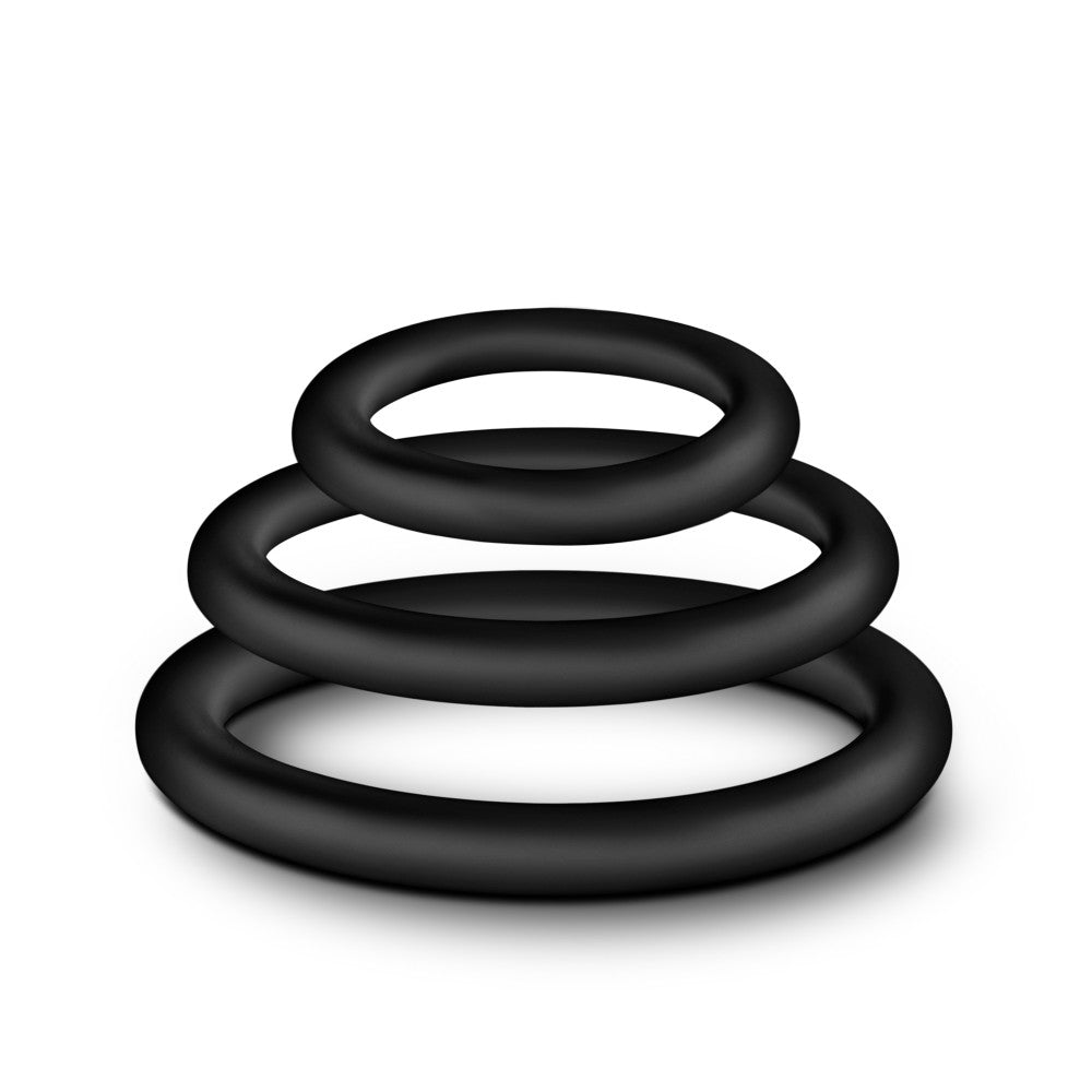 VS4: Black Penis Rings (3-Sizes) - Made with Puria™ Silicone | Performance By Blush®