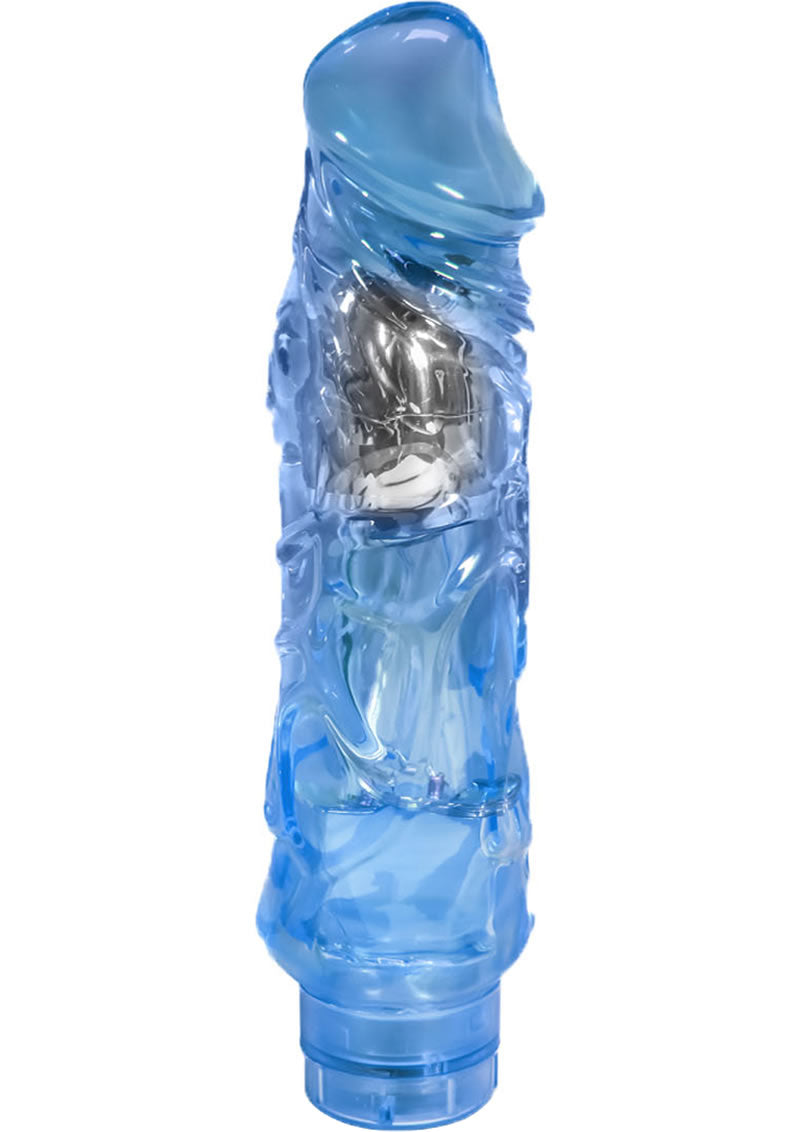 9 Inch While Ride Realistic Blue Dildo Vibrator | Naturally Yours By Blush®