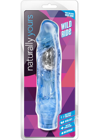 9 Inch While Ride Realistic Blue Dildo Vibrator | Naturally Yours By Blush®