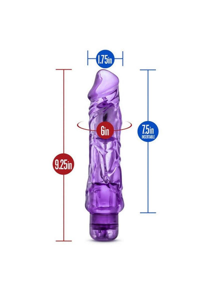 The Wild Ride Vibrator, available in blue, pink, or purple, offers a realistic design with FlexiShaft® Technology, adjustable vibrations, and a fully waterproof build. Made from body-safe TPE for versatile, satisfying fun.

realistic vibrator, adjustable vibration levels, waterproof vibrator, phthalate-free vibrator, body-safe TPE, lifelike dildo vibrator, powerful tip vibrations, shower-friendly sex toy, Blush Novelties vibrator