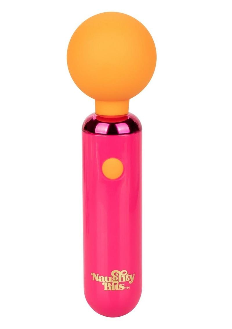 Pink vibrating wand with flexible silicone head, 10 vibration functions, waterproof design, and USB rechargeable.
Keywords: silicone vibrating wand, Naughty Bits collection, pink waterproof vibrator, flexible head massager, 10-function wand, USB rechargeable vibrator, phthalate-free massager, personal massager wand, bold pink vibrator.