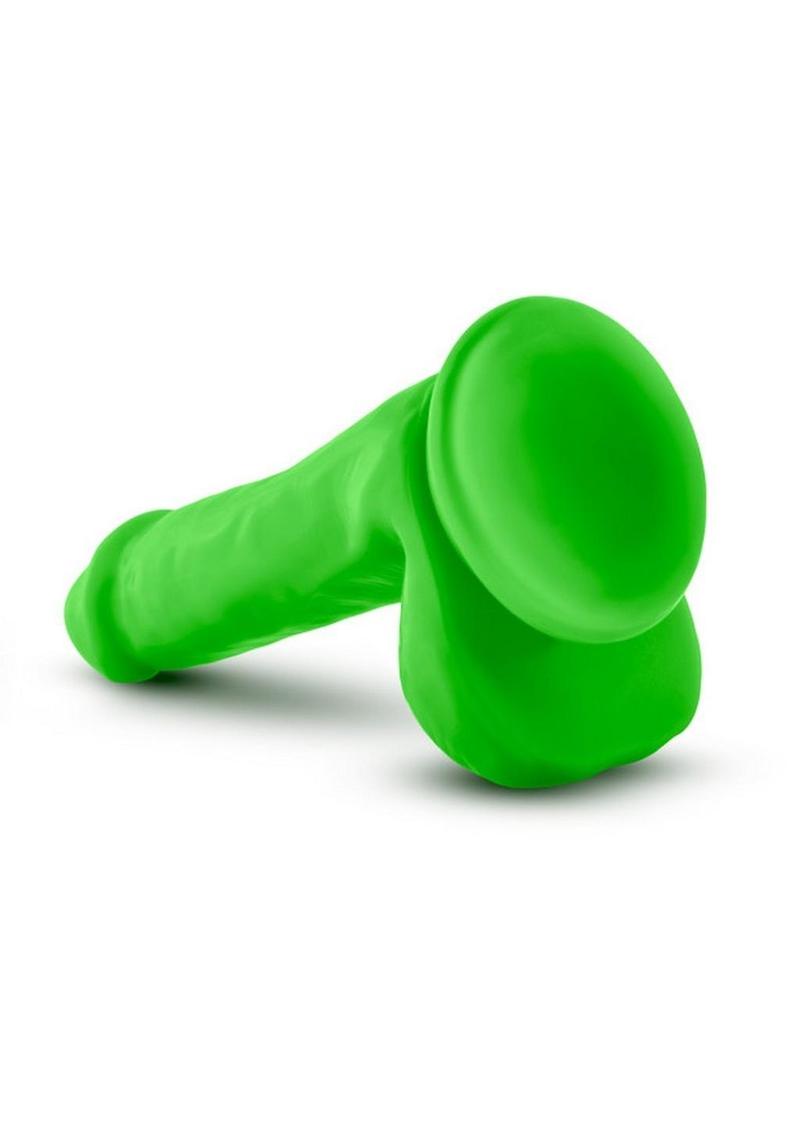 Neo Dual Density Dildo with Balls - Green/Neon Green - 6in