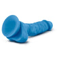 Neo Dual Density Dildo with Balls - Blue/Neon Blue - 7.5in