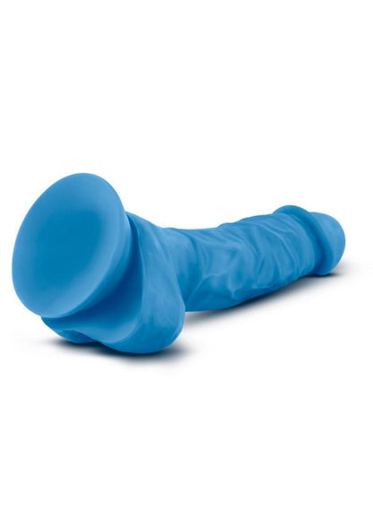 Neo Dual Density Dildo with Balls - Blue/Neon Blue - 7.5in