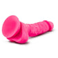 Neo Dual Density Dildo with Balls - Neon Pink/Pink - 7.5in