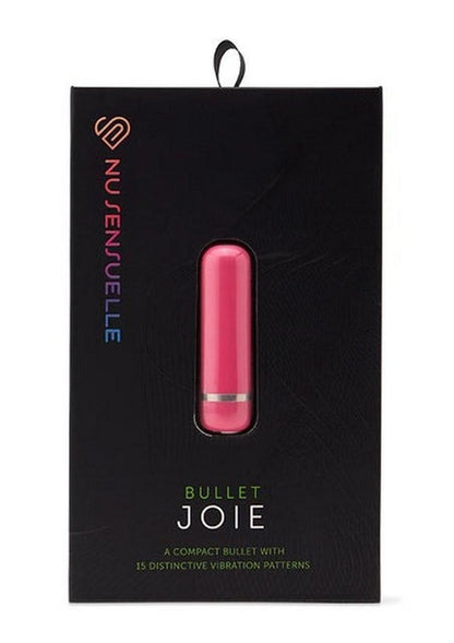 Joie bullet vibrator with 3 speeds, 12 pulsations, waterproof design, and USB rechargeable.

Keywords: Joie bullet vibrator, compact vibrator, waterproof bullet vibe, 12-pulsation bullet, USB rechargeable vibrator, body-safe small vibrator, clitoral and nipple stimulator, travel-friendly vibrator, moderate intensity vibrator, versatile bullet vibrator.