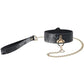 Ouch! Florence Collection Collar with Leash - Black Florence Collection Collar and Leash by Ouch! featuring bonded leather and iridescent hardware, designed for stylish control and comfort