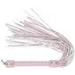 Ouch! Paris Collection Flogger - Pink Paris Collection Flogger by Ouch! in blue, gray, and pink, featuring iridescent finishes, soft leather strands, and a sturdy handle for stylish and versatile BDSM play.