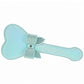 Ouch! Paris Collection Paddle - Blue Heart-shaped paddle with iridescent hardware and rhinestone bow, available in black, pink, and blue for decorative or BDSM use.