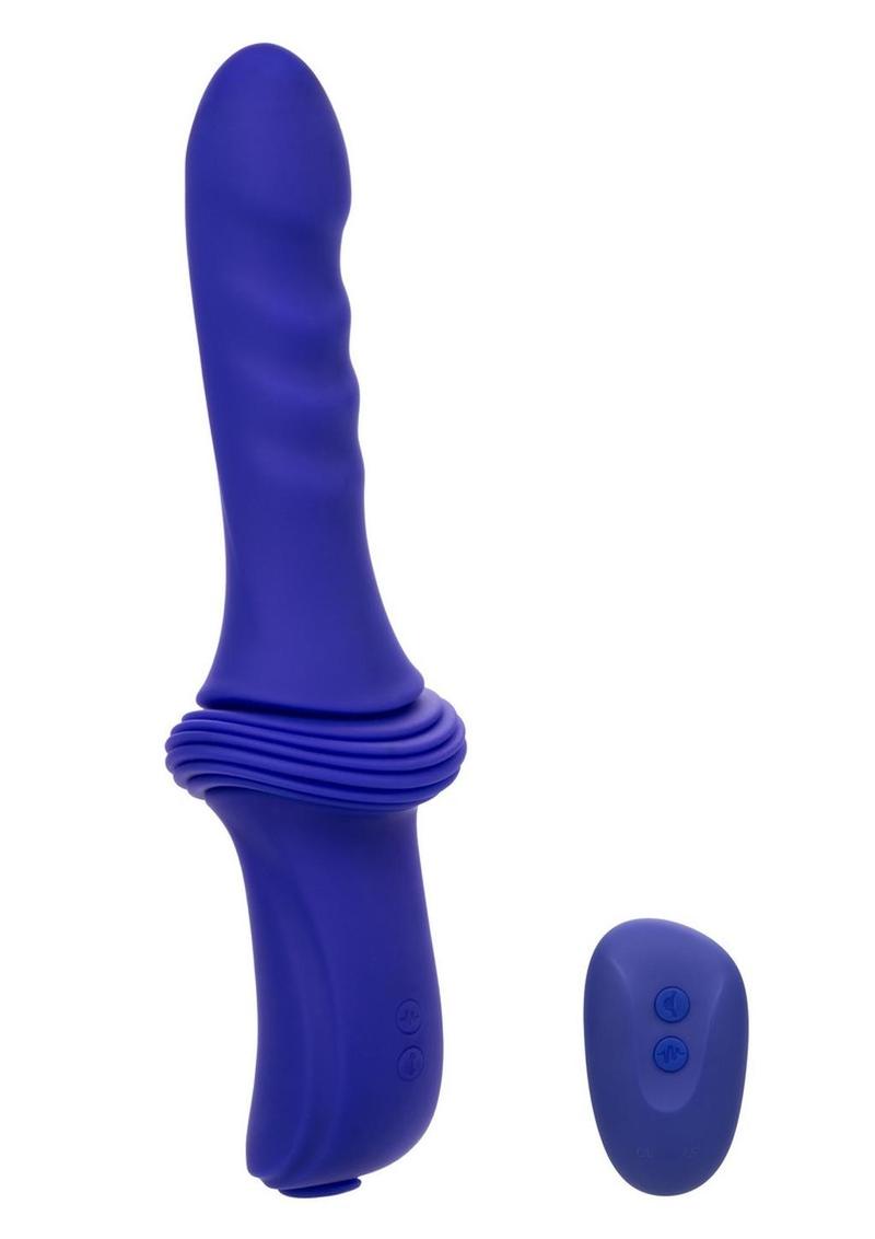 Ridged purple thrusting sex machine with 10 speeds, 5 thrusting levels, and hands-free suction cup.
Keywords: Overdrive sex machine, remote control thruster, ridged silicone shaft, vibrating sex machine, hands-free suction cup, rechargeable sex machine, thrusting vibrator, customizable pleasure machine, 10 speeds and 5 functions, luxury sex toy.