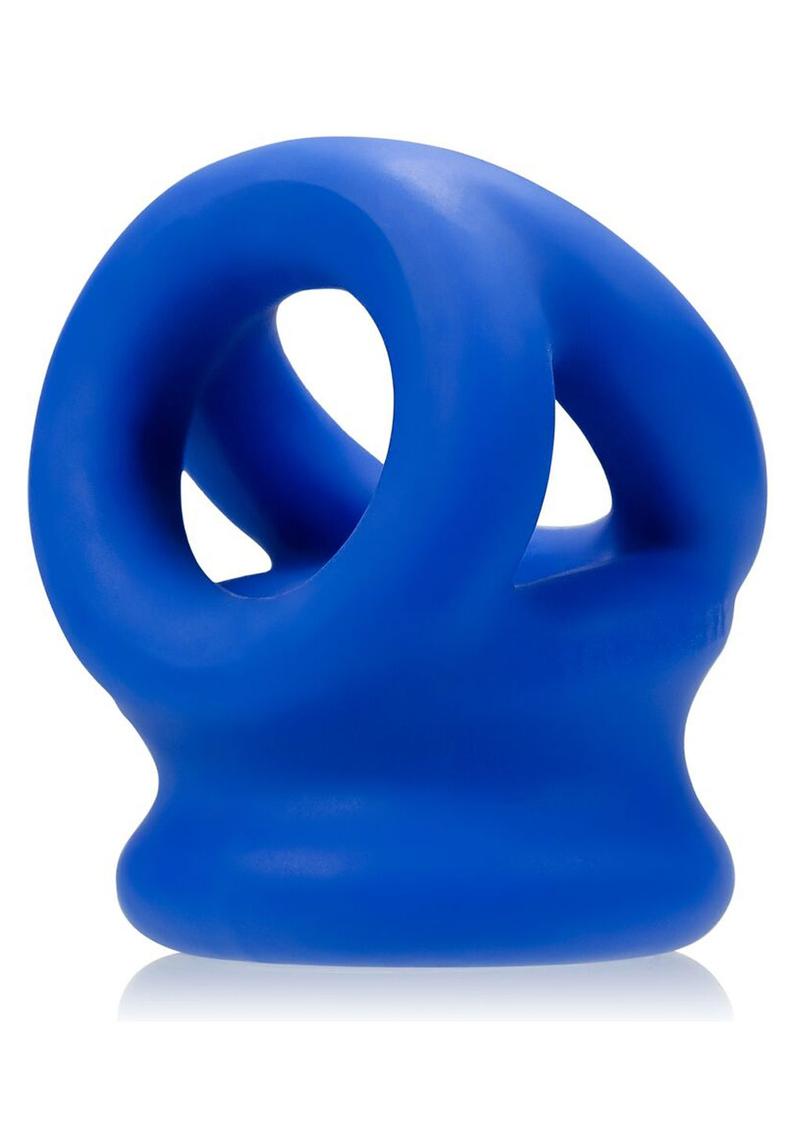 Oxballs Tri-Squeeze Silicone 3-Ring Ball Stretching Sling - Blue TRI-SQUEEZE cocksling by Oxballs, featuring a built-in ball stretcher, 3-ring design, and soft PLUS+silicone™ material in black, blue, or clear.

cocksling, Oxballs TRI-SQUEEZE, ball stretcher sling, 3-ring cocksling, black cocksling, blue cocksling, clear cocksling, PLUS+silicone cocksling, bulge-enhancing sling, ball support ring, customizable cocksling.