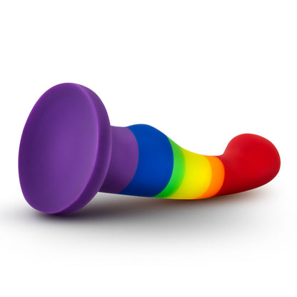 Rainbow-colored silicone dildo with a curved design, suction cup base, and smooth finish, ideal for G-spot stimulation and harness play.
Keywords: rainbow pride dildo, Avant P1 dildo, G-spot dildo, suction cup dildo, harness-compatible dildo, body-safe silicone dildo, Purio silicone, pride-themed sex toy, colorful silicone dildo, artisan-crafted dildo.