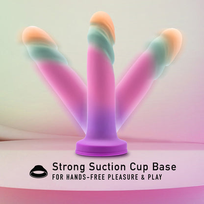 Artisanal pastel sherbet dildo with ridged shaft, strong suction cup base, and UltraSilk® smooth finish for hands-free play.
Keywords: artisanal dildo, Avant Sunrise Gaze, Purio silicone, UltraSilk smooth, 7.5-inch dildo, textured ridges, suction cup dildo, harness compatible, body-safe, phthalate-free dildo, G-spot stimulation, P-spot stimulation, pastel dildo