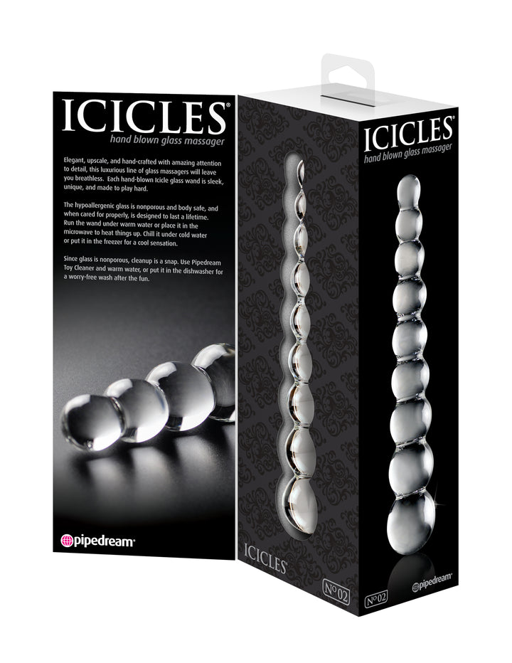 Beaded Glass Probe Dildo | Icicles® No. 2