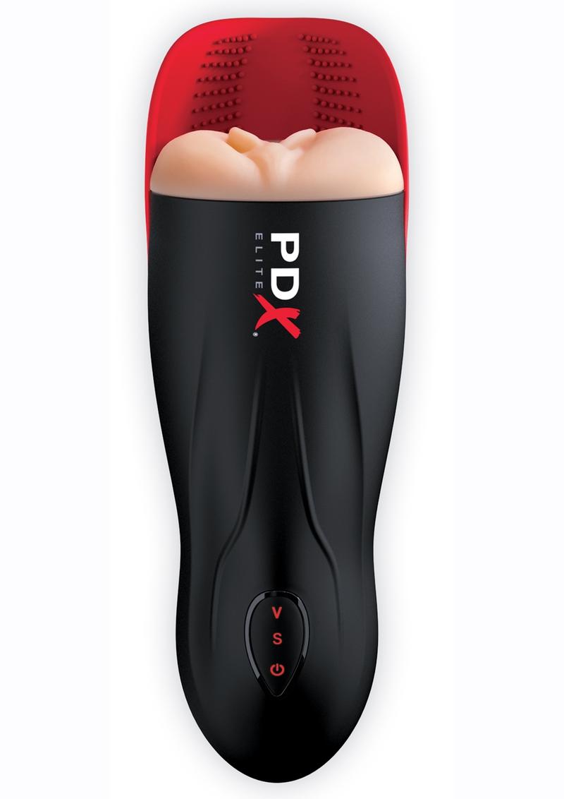 Pdx Elite Fuck-O-Matic Stroker Rechargeable Masturbator - Pussy - Black/Vanilla PDX Elite Fuck-O-Matic Stroker, automatic suction, dual vibrators, Fanta Flesh®, USB rechargeable, hands-free male masturbator.
Keywords: Stroker, automatic suction, dual vibrators, Fanta Flesh®, USB rechargeable, hands-free male masturbator.