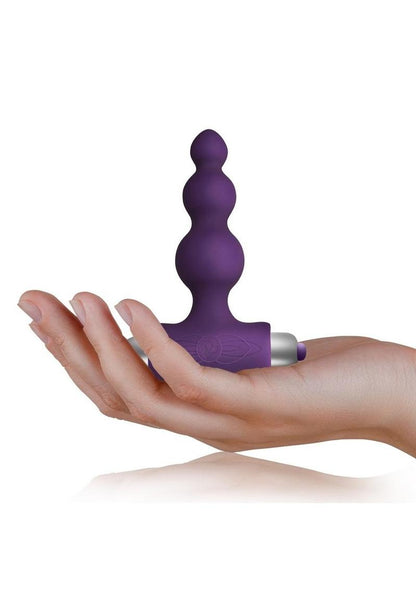 Petite Sensations Bubbles Silicone Vibrating Butt Plug - Purple size