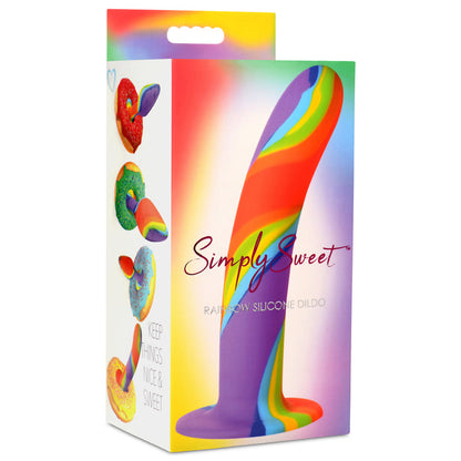 6.5 Inch Simply Sweet Rainbow Silicone Dildo